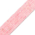 BEADIA Natural Rose Quartz Crystal Beads 4x2mm 120pcs Faceted Rondelle Loose Semi Gemstone Beads for Jewelry Making Design - color: Rose Quartz