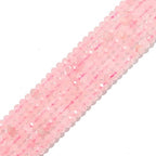 BEADIA Natural Rose Quartz Crystal Beads 4x2mm 120pcs Faceted Rondelle Loose Semi Gemstone Beads for Jewelry Making Design - color: Rose Quartz