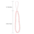 Semi-Precious Gem Stones Beaded Phone Charm Cell Phone Lanyard Wrist Strap Handmade Natural Gemstone Phone Chain string - color: Rose Quartz