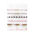 5Pcs Crystal Bracelet for Women Spiritual Natural Stone Bracelet Set Stackable Beaded Bracelets Healing Crystal Bracelet Gemstone Bead Bracelet Beaded Stretch Bracelets for Women - style: Rose Quartz