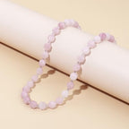 8mm Faceted Natural Spodumene Stone Loose Round Semi Gemstone Beads for Bracelet Necklace Jewelry DIY Making - color: Spodumene-1