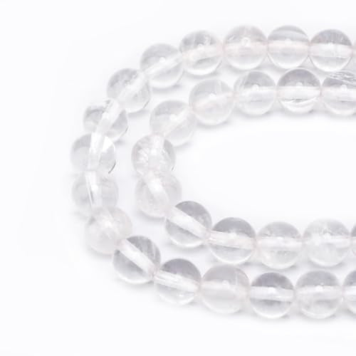 Bymitel 36 pcs Natural Genuine Real Round Loose Stone Beads Gemstone Spacers for Charm DIY Jewelry Making 15.5" per Strand 10mm (Clear Quartz Crystals, 10mm) - color: Clear Quartz Crystals, size: 10mm