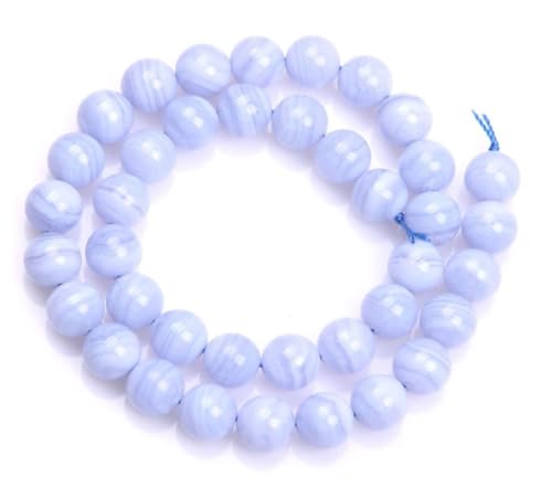 90pcs Adabele Natural Blue Lace Agate Healing Gemstone 4mm Small Round Beads Gem Stone Spacer for DIY Craft Jewelry Making GE11-4 - color: Blue Lace Agate, size: 4mm (90pcs/1 Strand)