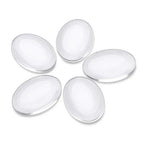 Craftdady 200Pcs Transparent Glass Cabochons 25x18mm Oval Clear Glass Flat Back Dome Tile Cabochons Covers for Photo Pendant Jewelry Making - color: Transparent Clear, size: 25x18mm Oval
