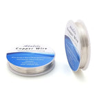 Adabele 131 Feet Premium Tarnish Resistant Round Jewelry Wire Copper Beading Wire Spool Bulk (0.8mm/20 Gauge) Sterling Silver Plated for DIY Craft Jewelry Making BF285-8 - color: Silver, size: 0.8mm (20 Gauge) wire - 2 Rolls