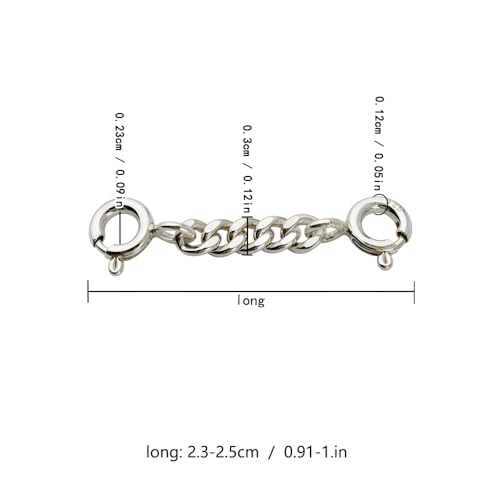 925 Sterling Silver Chain Extender Jewelry Necklace Lobster Clasps and Closures for Necklace Bracelet Jewelry Making Supplies(1piece) (4mm*3cm) - size: 4mm*3cm