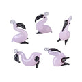 FASHEWELRY 5Pcs Handmade Flamingo Lampwork Glass Pendants Pink Little Flame Bird Spacer Beads Charms for DIY Necklace Bracelet Jewelry Making - color: Flamingo-Pink
