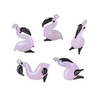 FASHEWELRY 5Pcs Handmade Flamingo Lampwork Glass Pendants Pink Little Flame Bird Spacer Beads Charms for DIY Necklace Bracelet Jewelry Making - color: Flamingo-Pink