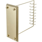 MyGift 14 Inch Brass Metal Jewelry Organizer Stand for Necklaces with 20 Hooks and Ring Tray - color: Brass