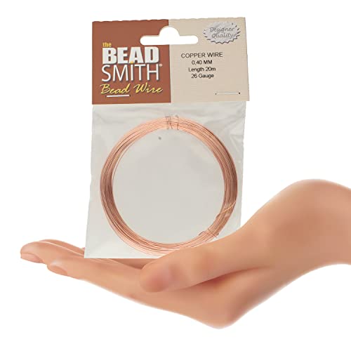 Copper German Bead Wire Craft Wire 26 Gauge/.4mm (20 Meters / 65.6 Feet) - color: COPPER, size: 26 Gauge