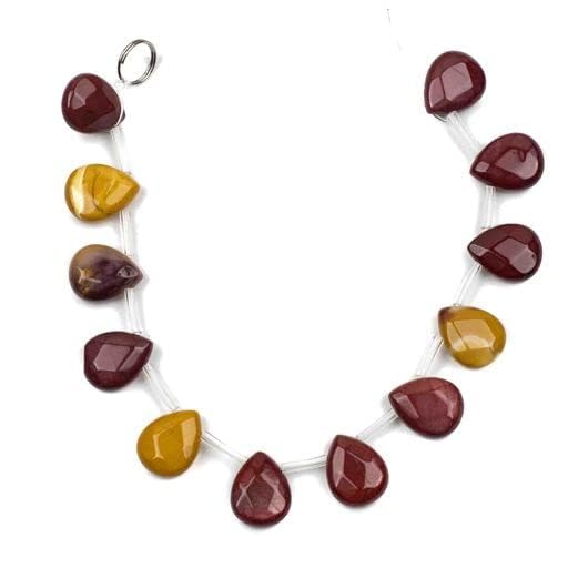Cherry Blossom Beads Mookaite 12x15mm Faceted Top-drilled Teardrop - 12 pcs/ 8 Inch Strand - color: Mookaite