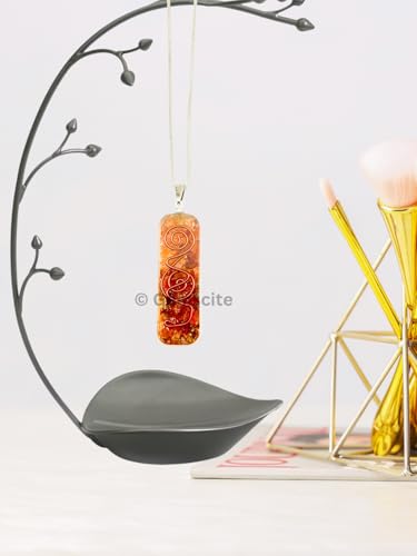Crystal Necklace Pendant for Women Men - Orgone Necklace Pendant of Healing Crystal for Protection-Spiritual Jewelry - color: Carnelian