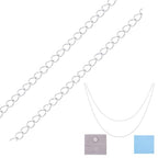 3.28 Feet Sterling Silver Chain for Jewelry Making, Oval Cable Chains 3.5x2.5mm Permanent Jewelry Kit for Women Men Bracelet Necklace Making - color: Silver-Curb Chain