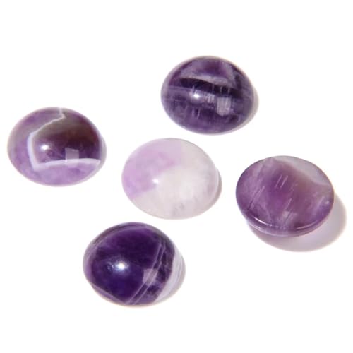 20pcs 4-12mm Amethyst Cabochon Beads, Purple, SI1 Clarity, Untreated, 51.2ct Total Weight, Loose Beads for Jewelry Making - color: Amethyst, size: 4mm