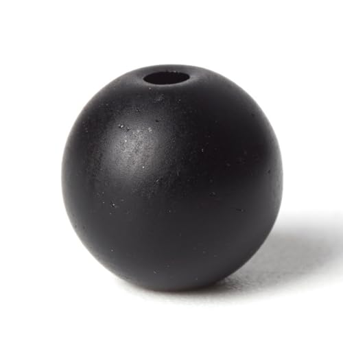 100Pcs Natural Stone 6mm Glass Black Matte Beads Round Loose Gemstone Energy Healing Beads Hole Size 1mm DIY Smooth Beads Jewelry Making - color: Black Matte Beads, size: 6mm