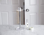 Isaac Jacobs Clear Acrylic Necklace Holder (12 Rotating Hooks) – Hanging Chain Organizer, Sleek & Sturdy Stand for Jewelry – Storage Solution- Bedroom- Bathroom - Countertop - Nightstand - size: 12 Hooks Rotating