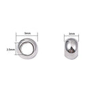 BEADIA Stainless Steel Spacer Beads 5x3mm Rondelle Loose Charm Caps Beads for DIY Jewelry Making 100pcs with 2.5mm Hole - color: 5x3mm 2.5mm