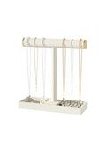 Bracelet and Necklace Holder,Velvet Jewelry Necklace Display Organizer Stand,bracelet Holder for Selling,Bracelet and Necklace Storage Tree (Style 1（Beige+ Metal lid）) - style: Style 1（Beige+ Metal lid）