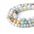 Natural Stone 6mm Amazonite Smooth Round Loose Beads Energy Gemstone DIY for Jewelry Making Bracelet Necklace 1 Strand 15" - color: Amazonite, size: 6mm