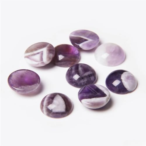 20pcs 4-12mm Amethyst Cabochon Beads, Purple, SI1 Clarity, Untreated, 51.2ct Total Weight, Loose Beads for Jewelry Making - color: Amethyst, size: 4mm