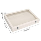 Vicoter Velvet Necklace Display Jewelry Tray 20 Hook Necklace Tray Necklace Pendant Jewelry Tray for Women and Girls - color: Beige, size: 20 Hook