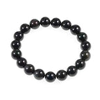 AD Beads Natural Gemstone Round Beads Stretch Bracelet Healing Reiki 10mm (Obsidian) - color: Obsidian