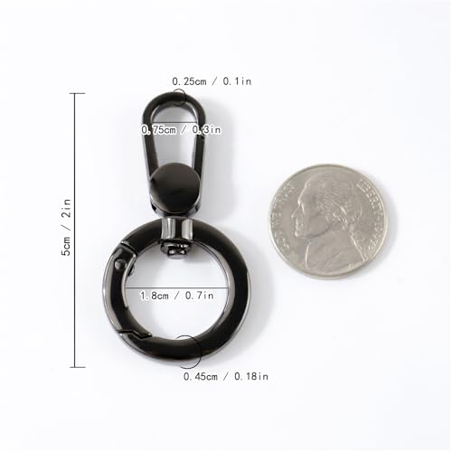 2pcsDouble Opening Snap Hooks,Push Gate Snap Hook Metal Swivel Lobster Claw Clasp Purse,Backpack,Bag Strap,Keyring,Phone case (Gun Black) - color: Gun Black