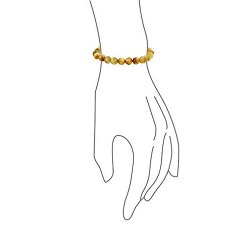 Bling Jewelry Natural Multi Color Semi Precious Gemstone Round Bead 8MM Strand Stackable Stretch Bracelet For Women Men Teen Unisex - color: Gold Set