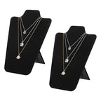 KUKUVR 2Pcs Black Velvet Necklace Bust Display Stand, Jewelry Pendants Chain Holder Stand, Necklace Display Board for Retail Vendor Booth & Selling (Medium 10.6 * 7.6inch) - size: Medium 10.6*7.6inch