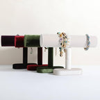 Bracelet T Bar Display for Selling, Wahtch Stand Jewelry Display, Velvet Bangle Holder Organizer【Beige】 - color: Beige