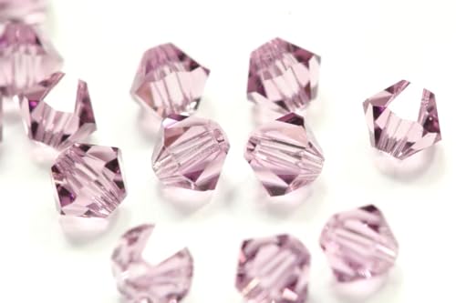 100pcs Authentic Preciosa 3mm (0.12 Inch) Small Faceted Bicone Crystal Loose Beads Light Purple Amethyst Compatible with Swarovski Elements Crystals for Jewelry Making Pre-B341 - color: Light Amethyst, size: 3mm (0.12 Inch) - 100pcs