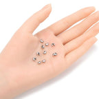 100pcs Adabele 304 Grade Stainless Steel Hypoallergenic Crimp Bead Knot Covers 4mm (0.16 Inch) Small Loose Beads for DIY Craft Jewelry Making SJF9-4 - size: 4mm (0.16 inch)
