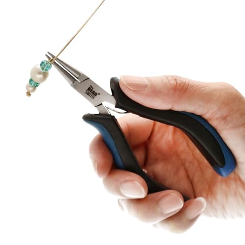 The Beadsmith Ergonomic Round Nose Pliers – 5 inches (127mm) – Comfortable Ergonomic Grip, Double-Leaf Springs & Polished Steel Head – Extra-Fine Tips for Precision to Medium Level Work - style: Round Nose