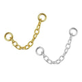 4Pcs Gold Earrings Connector Chains Set for Women, Convertible Dangle Chain for Double Piercings 50mm - color: silver and gold 30mm