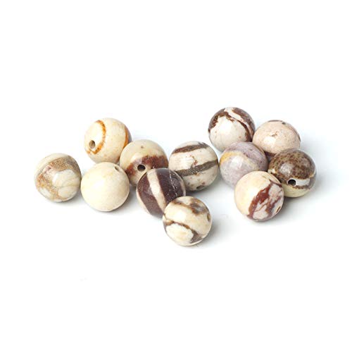 100Pcs Natural Stone 6mm Australia Zebra Round Loose Gemstone Energy Healing Beads Hole Size 1mm DIY Smooth Beads for Bracelet Necklace Earrings Jewelry Making - color: Australia Zebra, size: 6mm