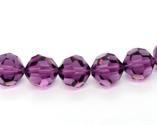 100pcs Adabele Austrian 4mm (0.16 Inch) Small Faceted Loose Round Crystal Beads Amethyst Compatible with 5000 Swarovski Crystals Preciosa SS2R-411 - color: Amethyst, size: 4mm Small (100pcs)