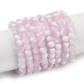 KISSITTY 50pcs Matte Beads Gradient Color Glass Frosted Crystal 6mm Rondelle Pink Bead Center Drilled Loose Craft Beads for Jewelry Making Earring Bracelet Necklace DIY Crafts - color: Pink