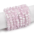 KISSITTY 50pcs Matte Beads Gradient Color Glass Frosted Crystal 6mm Rondelle Pink Bead Center Drilled Loose Craft Beads for Jewelry Making Earring Bracelet Necklace DIY Crafts - color: Pink