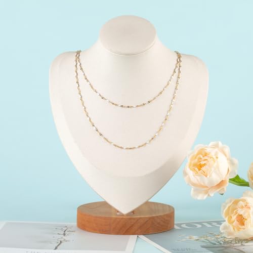 UMAOKANG 5 Meters Stainless Steel Jewelry Chain Enamel Chain for Jewelry Making Gold Plated Chain with Jump Rings and Lobster Clasps - color: Gold-White