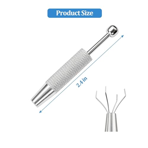 Piercing Ball Grabber,Tweezer Jewelry Bead Grabber Tweezers Holder Prong Holder Tool with 4 claws for soldering welding [short]