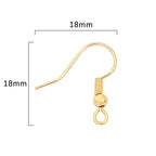 BEADIA 18K Gold Plated Earring Hooks 18x18mm 80pcs with Beads for Jewelry Making Findings - size: Hooks 1# 18x18mm