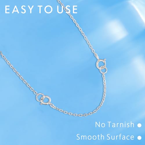 Necklace Extender Silver, 925 Sterling Silver Necklace Extender Chain Bracelet Anklet Jewelry Extensions for Women, 2 Piece Set (1, 2 Inches) - color: Silver, size: 1 2 inch
