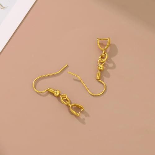 180PCS Earring Making Kits 18K Gold Earring Hooks Hypoallergenic Ear Wires Fish Hook for DIY Jewelry Making Bulk Pack - color: 18k Gold