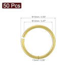 uxcell 50Pcs Open Jump Rings, 15mm/0.59" OD Brass Jump Ring Connectors 1.5mm Thick O Rings for Necklaces Bracelet Jewelry Making Keychain DIY Craft, Gold Tone - size: 15mmx1.5mm