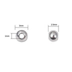 BEADIA Stainless Steel Spacer Beads 3x2.5mm Round Loose Charm Caps Beads for DIY Jewelry Making 100pcs with 1mm Hole - color: 3x2.5mm 1mm