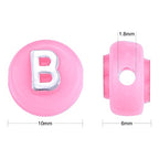 BEEFLYING 632Pcs 10MM Plating Opaque Acrylic Alphabet Beads Acrylic Letter Beads Flat Round Disc Loose Spacer Beads for Jewelry Bracelet Necklace Earring Making DIY Crafts, Pearl Pink - color: Pearl Pink