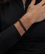 Cherry Tree Collection - Small, Medium, Large Sizes - Gemstone Beaded Bracelets For Women and Men - 6mm Round Beads - color: Black Agate Matte, size: Large