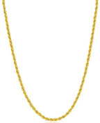 Fiusem 18K Gold Plated Rope Chain for Men, 18K Gold Plated/Black Chain Necklace, Stainless Steel Necklace for Men and Women, Jewelry Gifts - size: 28 Inches, style: Gold 2mm