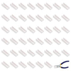 FINGERINSPIRE 48 PCS Plastic Flat Nose Plier Replacement Tips White Replacement Jaws for Flat Nose Pliers Plastic Plier Replacement Covers for Nylon Jaw Pliers Jewelry Pliers Tool Replace Accessories