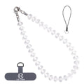CH.yishi Handmade Natural Gemstone Crystal Beaded Charm Cell Phone Camera Lanyard, Hands-Free Wrist Strap, Phone Chain String, Keychain Decor for Walle (Silver, Clear quartz)